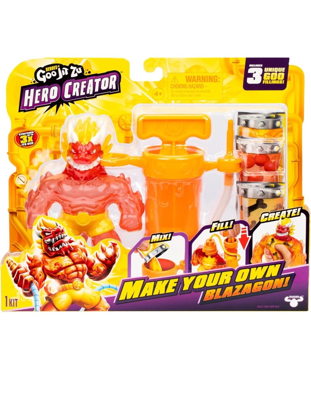 Goo Jit Zu Hero Creator Blazagon | Mix & Create Your Own Stretchy Action Figure
